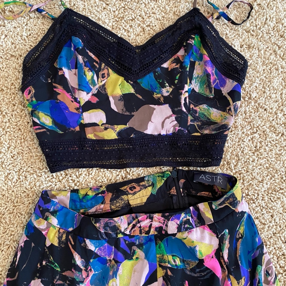 Skirt and crop top matching set